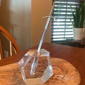 Vintage Steuben Style Excalibur Sword in Acrylic Letter Opener